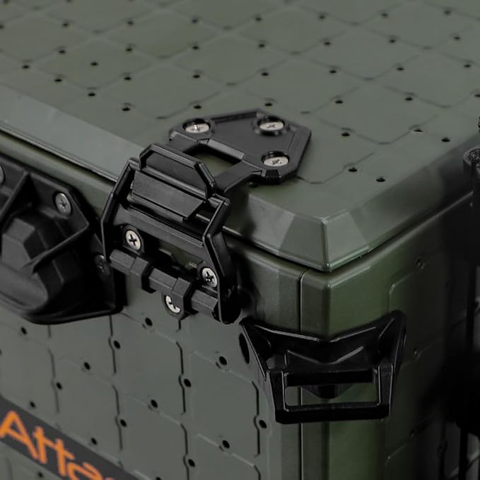YakAttack BlackPak Pro Kayak Fishing Crate - Ranger Green | 13" x 16" Riggable Kayak Gear Storage System with Hinged Lid, GridLoc Mount Panels & 4 TetherTube Rod Holders | Lightweight Tankwell Crate