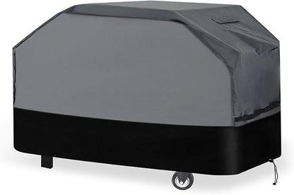 Heavy Duty Grill Cover 65 Inch, 600D Oxford Water Resistant UV & Fade Resistant BBQ Cover for Weber Char-Broil Dyna Glo Nexgrill Charcoal Gas Grill (65”W x 26”D x 45”H, Gray/Black)