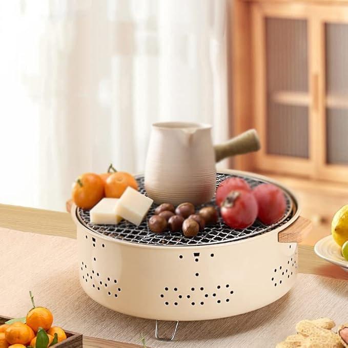 Portable Charcoal Grill for Camping BBQ Grills Outdoor Barbecue Grill with Hearth Storage and Whole Body Wash Design, Easy to Carry and Durable,LightGrey-D