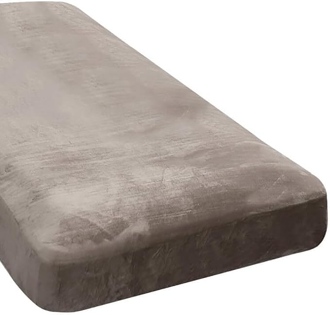 H.VERSAILTEX Velvet Stretch Individual Chaise Cover Sectional Couch Covers for L Shaped Sofa Both Left/Right Furniture Protector Seat Cushion Sofa Cover (1 Piece Chaise Cover, Taupe)