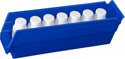 Akro-Mils 30110 Heavy Duty Plastic Shelf Bins, 12"x 3"x 4", Blue, 24-Pack | Heavy Duty Nesting Storage Bins for Garage, Closet, Refrigerator, Kitchen, Cabinet, Drawer Organization, Pantry Organization