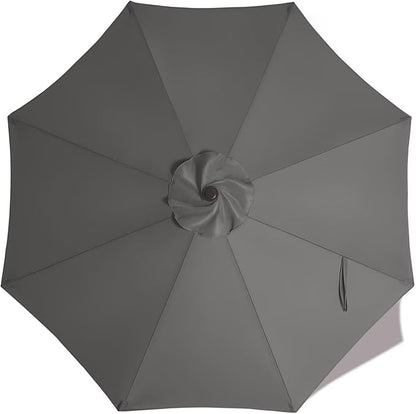 ABCCANOPY 9ft Outdoor Umbrella Replacement Top Suit 8 Ribs (Dark Gray)