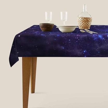 TKS MITLAN Tablecloth Galaxy Universe Table Cloth Rectangle Table 52 x 70 Inch Starry Night Sky Stars Outer Space Kitchen Decorations for Home Dinner Party