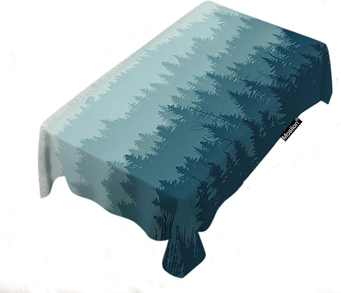 Moslion Tablecloth Mountain Tree Nature Rectangle Tablecloth for Kitchen 60x104 Inch