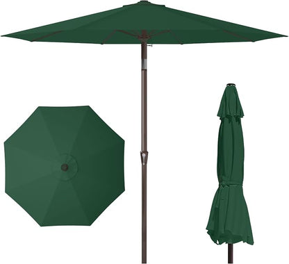 PatioKingdom 11FT Patio Umbrella,Outdoor Umbrella with Push Button Tilt and Crank,Market Table Umbrella with 8 Sturdy Fiberglass Ribs UV Protection