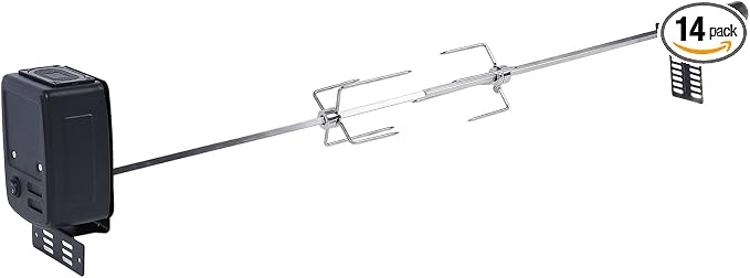 Universal Rotisserie Grill Kit, Rotisserie Kit with 304 Stainless Steel Spit Rods, and and Electric Power Source, Load Capacity 15kg food