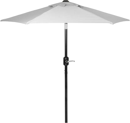 6 Ft Outdoor Patio Umbrella, Easy Open/Close Crank and Push Button Tilt Adjustment - Gray Market Umbrellas