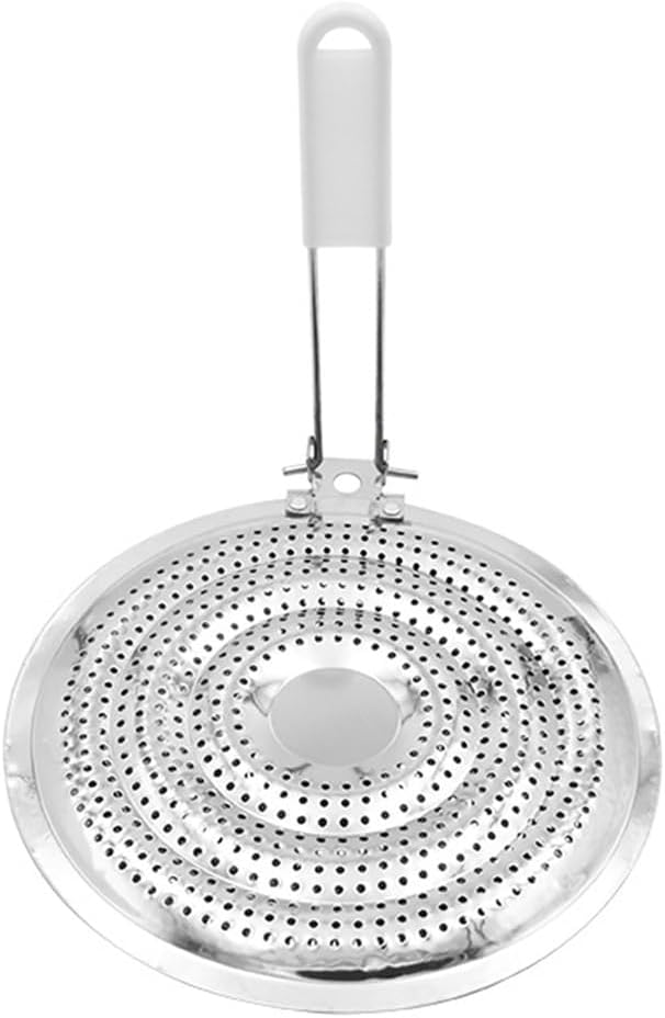 Heat Diffuser for Gas and Electric Stove Stainless Steel Even Heat Distribution Induction Cooktop Adapter Plate Food Warmer Simmer Plate for Gas Stove with Flame Guard(COLOR:silver)