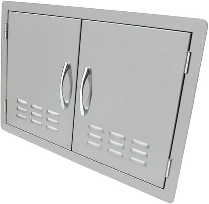 Stanbroil Outdoor Kitchen Stainless Steel Double Access Door with Vents, 30 Inches