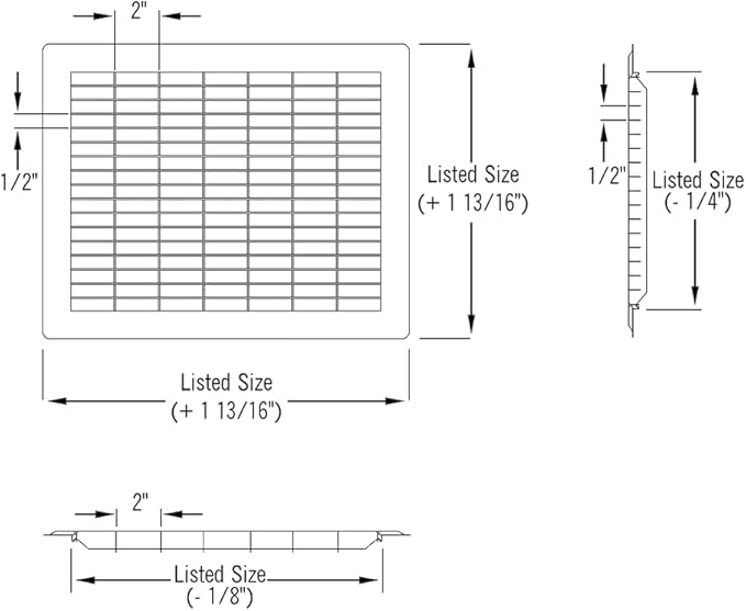 Imperial RG1037 Heavy Gauge Floor Return Air Grille, 4 x 12-Inch, White, 1-Pack