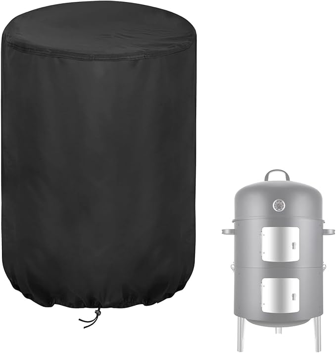 Smoker Cover Fit for Realcook 17 Inch Charcoal Smoker | Waterproof Grill BBQ Cover Vertical Smoker Covers-22 D x 35" H