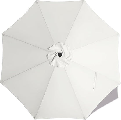 MASTERCANOPY Patio Umbrella 9 ft Replacement Canopy for 8 Ribs-White Canopy Only