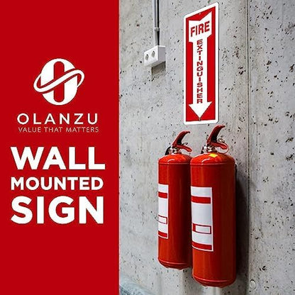 Olanzu 12 Pack Fire Extinguisher Signs – 4 x 12 Inch – 40 mil Thick Premium Plastic, Laminated for Ultimate UV, Weather, Scratch, Water & Fade Resistance, Indoor & Outdoor