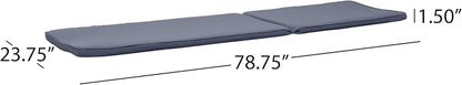 Christopher Knight Home 309785C Shane Chaise Lounge Cushion Outdoor Set of 2 with Removable Cover, 2 Piece Water-Resistant Lounge Chair Cushion 78.75" L x 23.75" W x 1.5" H Dark Grey