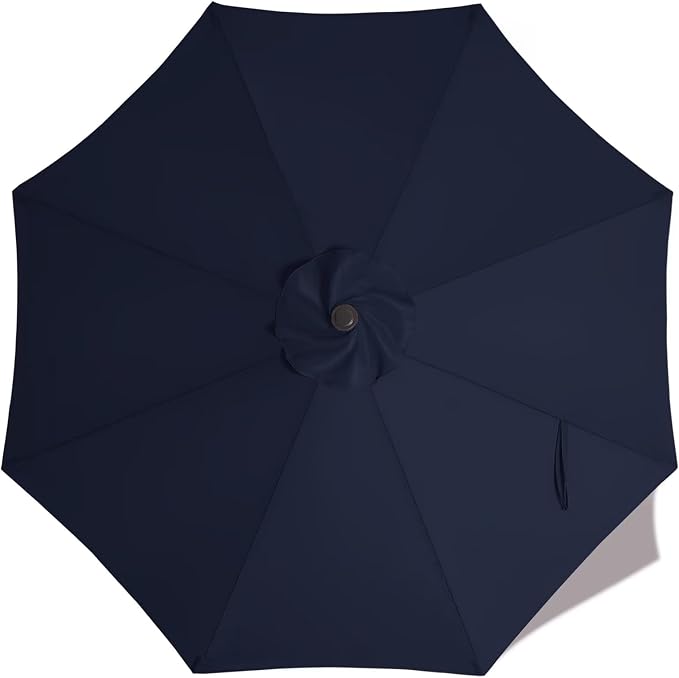 ABCCANOPY 9ft Outdoor Umbrella Replacement Top Suit 8 Ribs (Navy Blue) | 1 Year No Fading,Blocks 95% Harmful Rays,Double-Stitch Seams, Easy Install & Storage,Canopy Only,Ideal for Patio, Garden