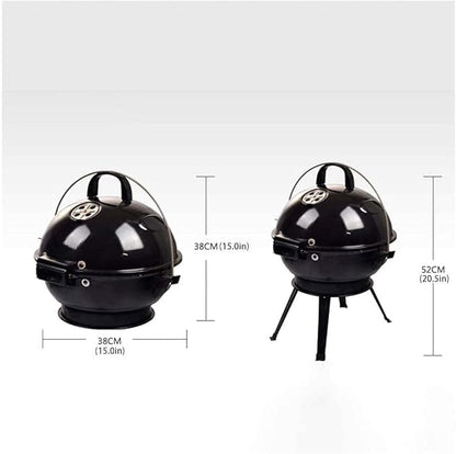 Portable Charcoal Grill Portable Round Charcoal Grill with Plated Steel Grates Stainless Steel Outdoor Folding Barbecue Grill Tools BBQ Grill for Outdoor