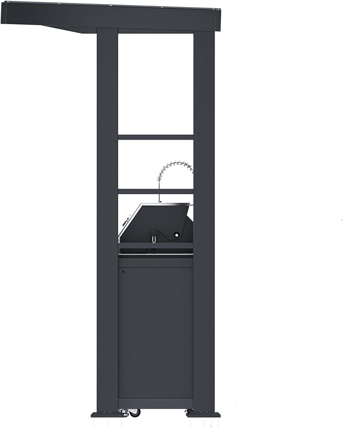94-Inch 6-Burner 85000 BTU Stainless Steel Natural Gas Grill Outdoor Kitchen Island with Canopy,684Sq.In Cooking Area,Wine Cooler,Refrigerator,Rotisserie,For Backyard BBQ,Black