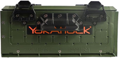 YakAttack ShortStak Solo Storage Box - Size & Color Options | Standalone Low-Profile Crate with Lid, Hinges & Latches | GridLoc Mounting Panels | Slider Feet for Under-Seat Use | Made in USA