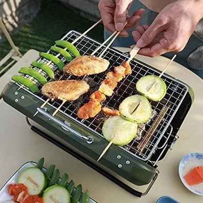 Charcoal Grill Outdoor BBQ Grill Stainless Steel Charcoal Barbecue Grill Portable Folding BBQ Tools for Garden BBQ Grill(Black)