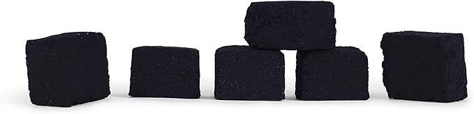 Natural Hookah Coconut Shell Charcoal Flat 25x25x18mm 96 PCS Electric Burner Briquettes Used Also for Cooking, Grilling, Barbecuing, Incense Narguile Coal (1kg)