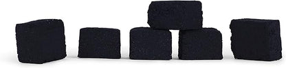 Natural Hookah Coconut Shell Charcoal Flat 25x25x18mm 96 PCS Electric Burner Briquettes Used Also for Cooking, Grilling, Barbecuing, Incense Narguile Coal (1kg)