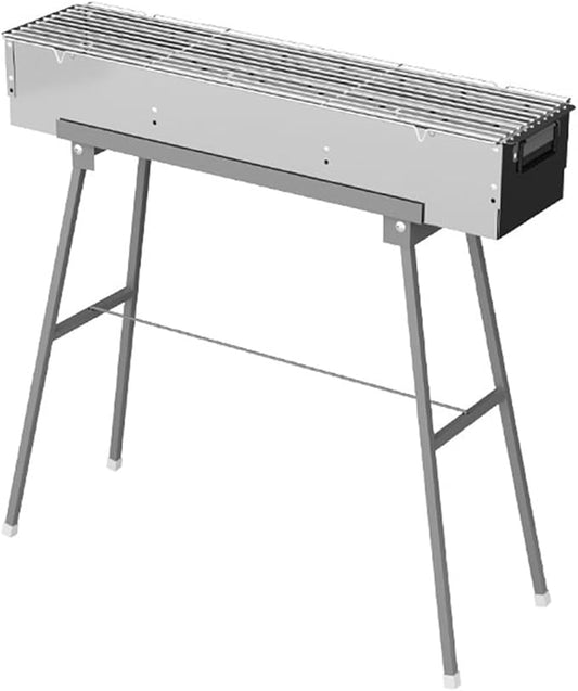 Barbecue Grill,Portable Charcoal Foldable Grill, 80cm Grills Outdoor Cooking for Travel, Camping Smoker BBQ Grill for Outdoor Cooking,Camping,Backyard (Color : /Silver, Size : D)
