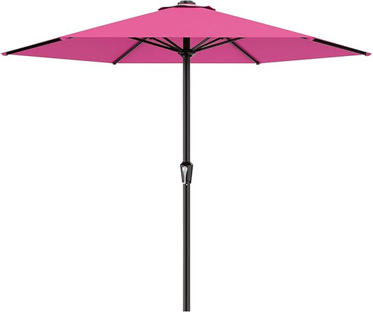 AreShark 11 FT Patio Umbrella for Outdoor, Outdoor Table Umbrella with Push Button Tilt and Crank, Outdoor Patio Umbrellas with 6 Sturdy Ribs, Patio Umbrellas for Market, Garden, Pool (Rose Pink)