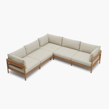 Acanva Vento Outdoor Patio Furniture Set, 5 Seats | All-Weather Aluminium Frame, Water-Resistant Olefin Cushions, Patio Conversation Sets for Backyard, Garden, Porch