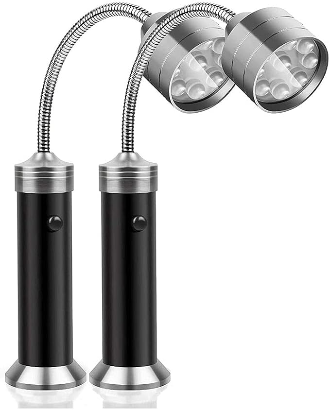 SagaSave 2 Pcs BBQ Grill Light BBQ Grilling Accessories for Outdoor with Magnetic Base and Gift Box Waterproof Magnetic Grill Light 360 Degrees Adjustable Gift for Friend Family
