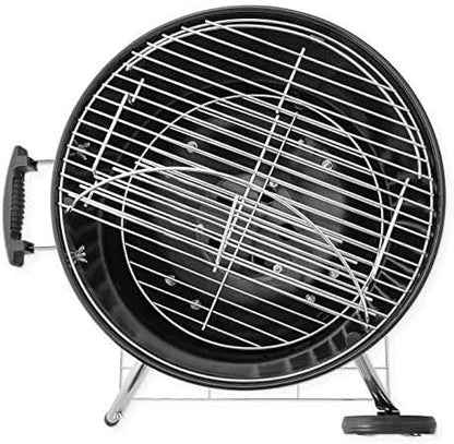 Omaha Charcoal Kettle BBQ Grill - 18” x 31” X 23” - 247 sq-in cooking surface - Cook 9+ burgers - Lid Hook - Stable 4 Leg Design - Heat Resistant Handles - Duals Vents - Ash Catcher