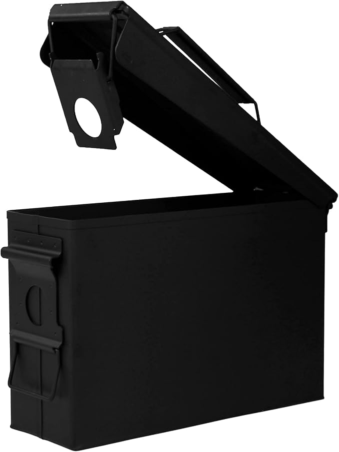 GUGULUZA Metal Ammo Can 30 50 Cal, Waterproof Airtight Ammo Containers Case | Heavy-Duty Ammunition Storage Case Military Container, Lockable Box w/Flip Top for Long-Term Storage Bullet, 30Cal and 50 Cal