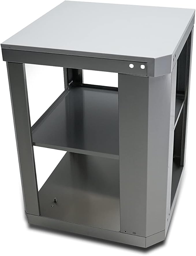 Mont Alpi Premium 25" W x 25" D x 35" H Stainless Steel 90 Degree L-Shaped Corner Outdoor Kitchen Island Grill Module with Granite Countertops for Original/Black/Deluxe Series MAi805 / MAi400 Models