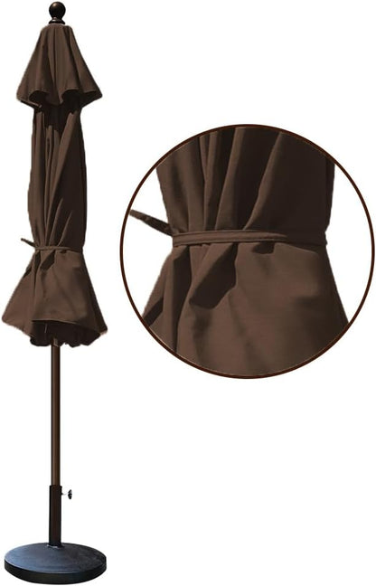 EliteShade USA 10-Year-Non-Fading 9Ft Market Patio Umbrella, UPF 50+ UV Protection Performance Sun Umbrella, Heavy Duty Commercial Grade Outdoor Table Umbrella with Crank & Tilt, Windproof Vented Top for Garden, Pool, Deck and Outdoor Playsets, Chestnut