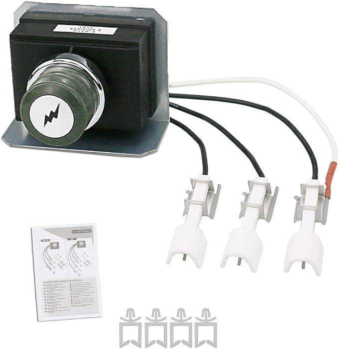 GRISUN 7628 Igniter Kit for Weber Genesis 310 320 Gas Grill 2011 Newer | Fits Weber Genesis 300 series 2011 and newer with front-mounted control panel, includes electrodes and ignitions