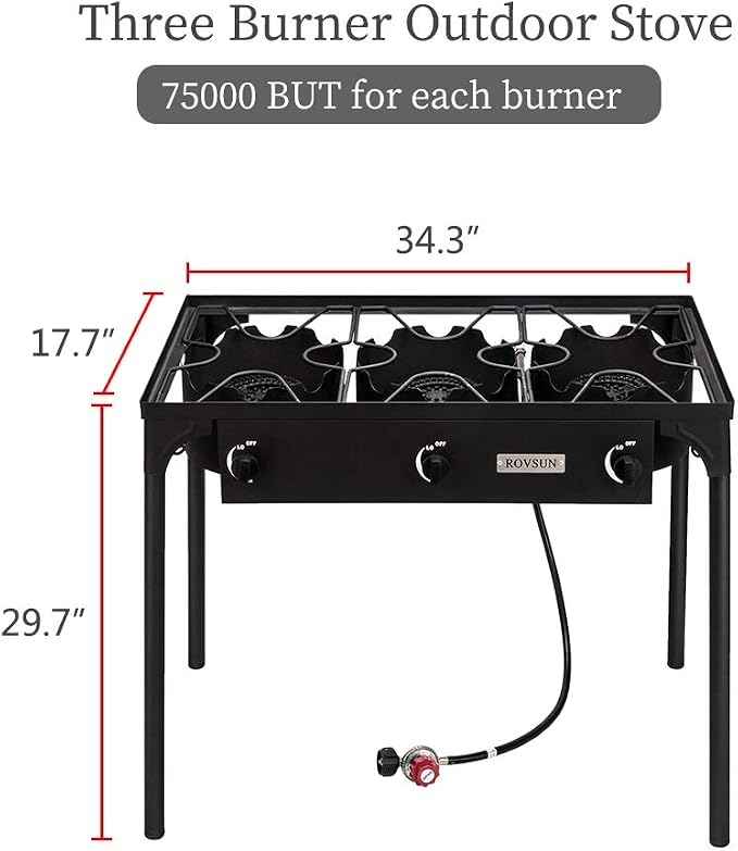 ROVSUN 2/3 Burner Outdoor Propane Gas Stove High Pressure Stand Cooker for Backyard Cooking Camping Home Brewing Canning Turkey Frying