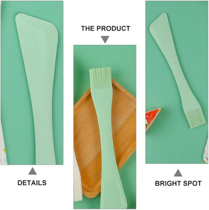 Hemoton Dual-Head Silicone Spatula and Oil Brush,Dual-Purpose Silicone Pastry Brush and Spatula,Baking Scraper,Non-Stick Scraper for Cooking,Mixing and Baking