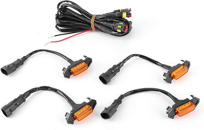 Grille Lights, 4pcs 12V Car LED Grille Light High Brightness Accessory Fit for Toyota 2016‑2020 (Yellow Shell Yellow Light)