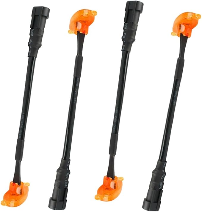4 PCS Amber LED Grille Light Kit, LED Bumper Hood Lights, Compatible with Ford F-150 Raptor-Style Aftermarket Grilles 2004-2019 (Amber LED Lights Cover)