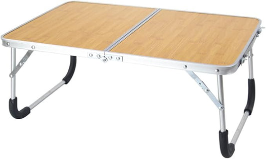 Portable Folding Table - Small Outdoor Folding Table, Suitable for Travel, Camping, Beach, Barbecue, Picnic, Party, Patio (Bamboo)