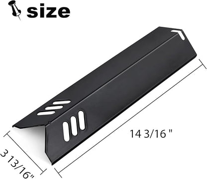 Grill Heat Plates Shield for Revoace Gas Grill GBC1690W GBC1705WV GBC1706W GBC1793W, Backyard Grill BY14-101-001-05 BY16-101-002-06, Uniflame Grill GBC1030WRS GBC1134W Porcelain Burner Covers