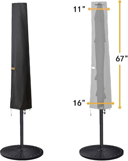 Umbrella Cover for 6ft to 9ft Patio Umbrellas, Waterproof and Durable Market Umbrella Cover with Zipper and Rod