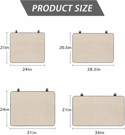 Stove Top Covers for Electric Stove 24x21 Inches, Vintage Cream Solid Color HeatResistant Glass Cooktop Protector, Farmhouse Retro Linen Texture Ceramic Stovetop Countertop Covers Mat, Oven Cover