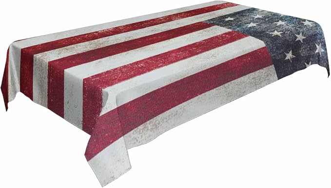 TKS MITLAN National Flag Tablecloth Decor Patriotic Vintage Classic Graffiti Table Cloth Dining Room Kitchen Table Cover 60" X 84" Oblong/Rectangle