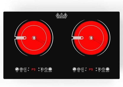 VBGK 2 Burner Electric Cooktop,110V 2400W Electric Stove Top with Touch Control,9 Heating Level,Timer & Kid Safety 2 burner cooktop.