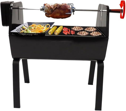 Portable Charcoal Grill for Camping BBQ, Outdoor Barbecue Grill with Dual Low Air Vents, Enameled Steel Grates, Multi-Function Cooking, Lightweight Camping Grill,LightGrey-D