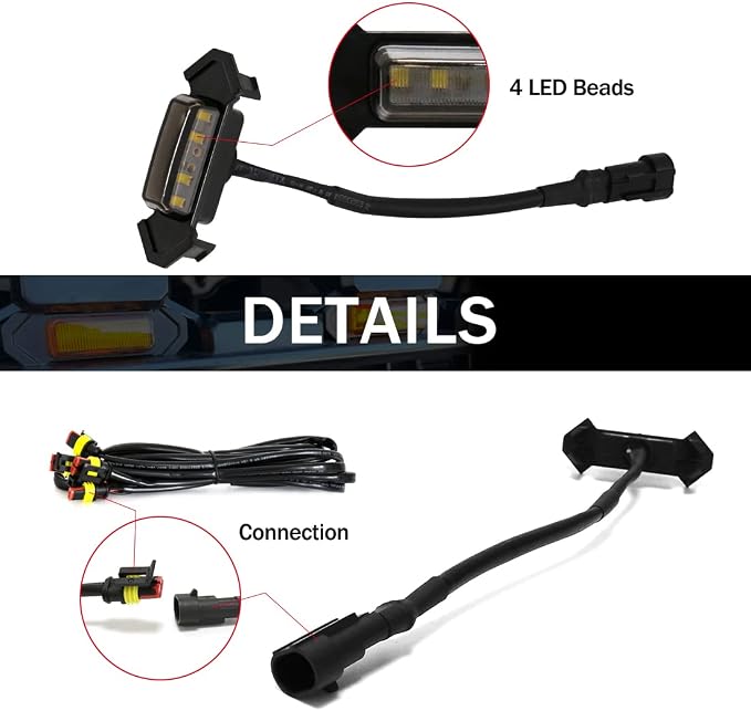 White Grille Lights For Tacoma TRD Pro 2016-2022, 4Pcs Smoked Shell LED Front Grill Light with Wire Harness And Fuse