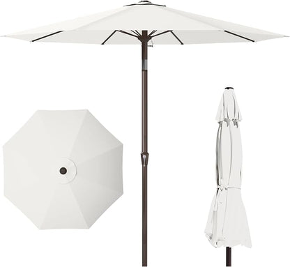 PatioKingdom 11FT Patio Umbrella,Outdoor Umbrella with Push Button Tilt and Crank,Market Table Umbrella with 8 Sturdy Fiberglass Ribs UV Protection