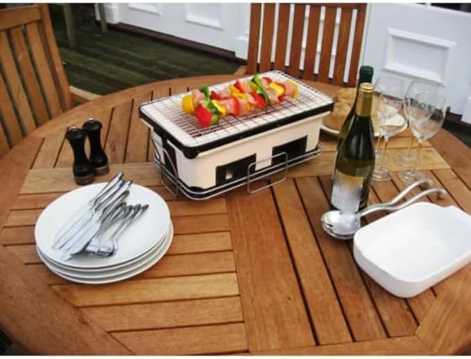 Portable Charcoal Grill for Camping BBQ Grills Outdoor Barbecue Grill Camping Grill with 157 Sq In Cooking Area,LightGrey-D