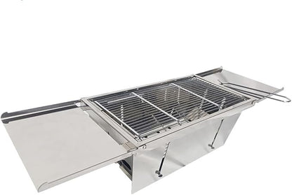 Portable Charcoal Grill for Camping BBQ Grills, Outdoor Barbecue Grill with Folding Stainless Steel Rack, Compact Camping Grill for Backyard & Travel, 67x20x14.8cm,67 * 20 * 14.8Cm-D