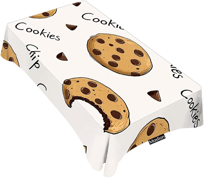 Moslion Cookies Tablecloth 60x84 Inch Chocolate Rectangle Tablecloth for Picnic BBQ Kitchen